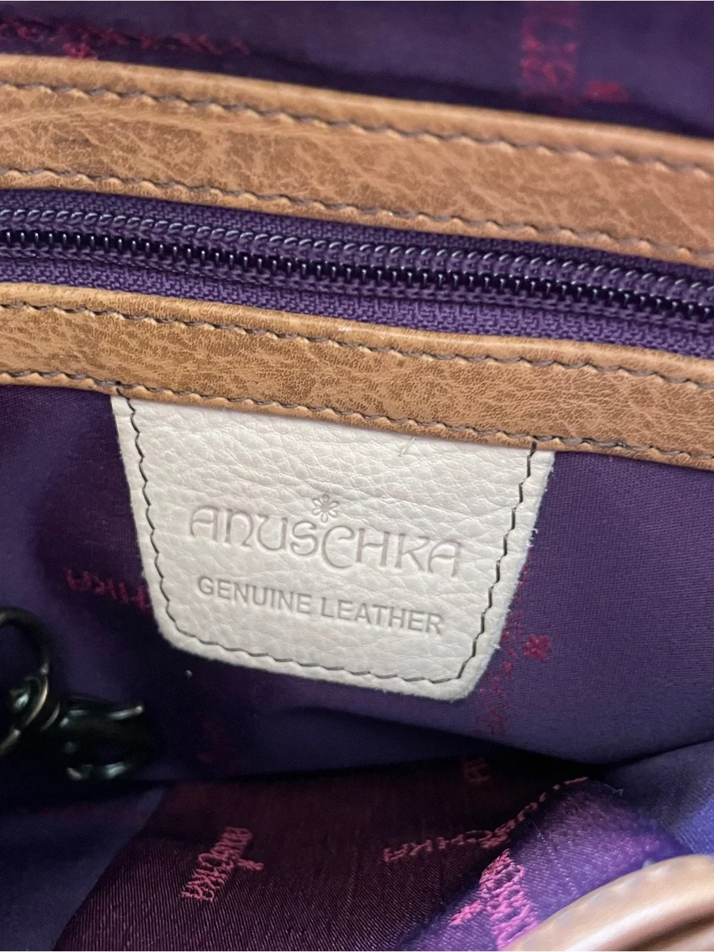Anuschka Hand-Painted Floral & Butterfly Shoulder Bag